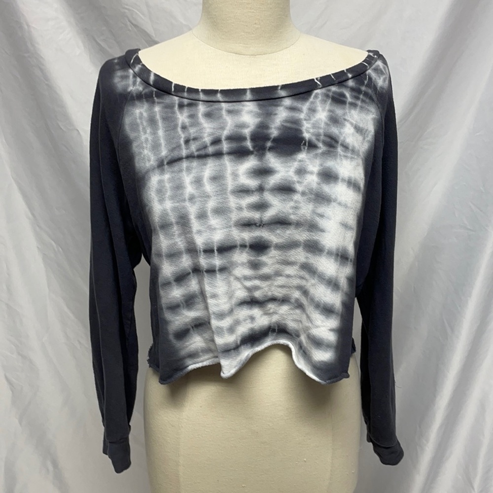 Vintage Havana Tie Dye Shredded long Sleeve Top